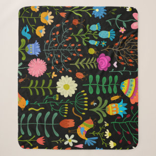 Skizze floral, nahtloses künstlerisches Muster. Sherpadecke