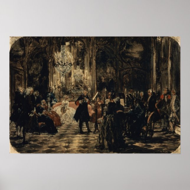 Skizze für das Flute Konzert, 1852 Poster (Vorne)