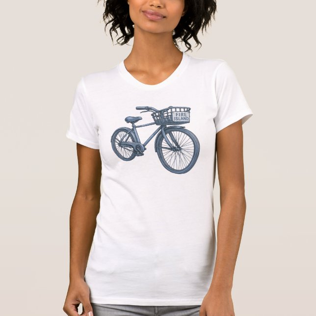 Skizze für den Fahrradkorb auf der Feuerinsel Long T-Shirt (Vorderseite)