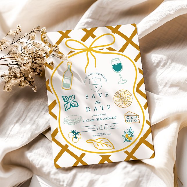 Skizze für italienische Gitteressen Save The Date (Von Creator hochgeladen)