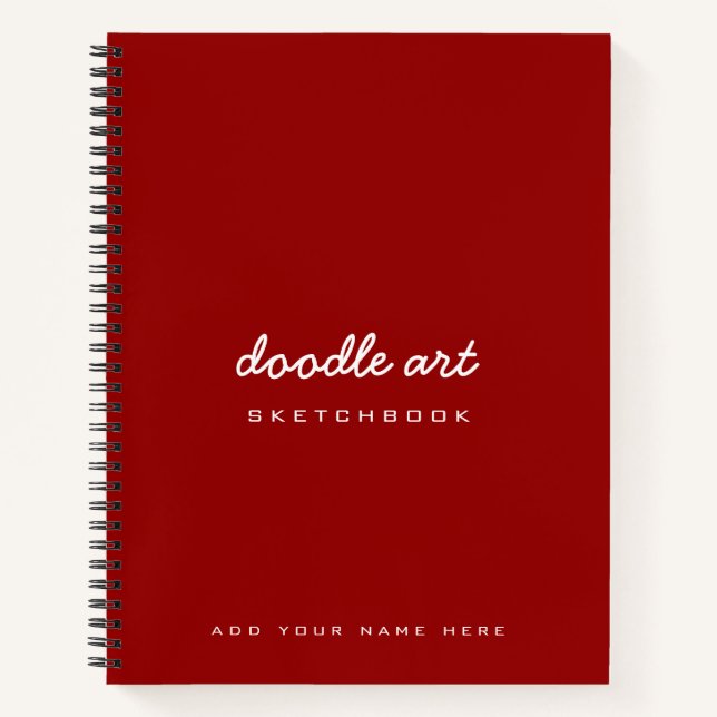 Skizze für rote Doodle-Kunst Notizbuch (Vorderseite)