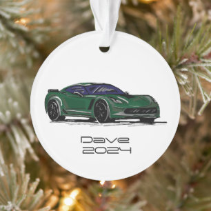 Skizze für Sportwagen C7 Corvette Ornament