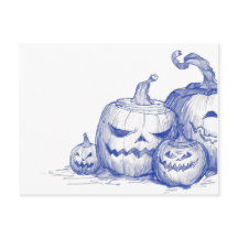 Skizze für Vintag zeichnend Kürbislaternen