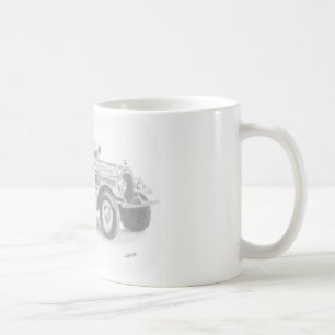 Skizze für Vintage Feuerwehrfahrzeuge Kaffeetasse