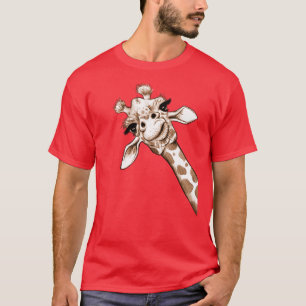 Skizze Giraffe Kunst retro T-Shirt