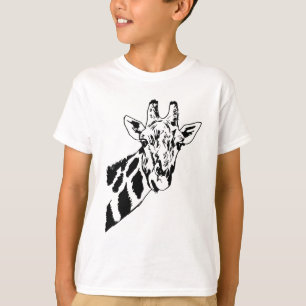 Skizze-Giraffen-Kopf T-Shirt