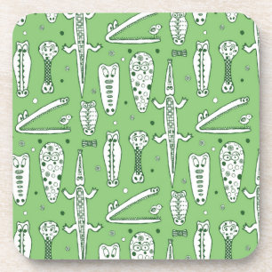 Skizze-Krokodile-Muster Getränkeuntersetzer