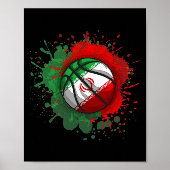 Skizze mit iranischer Flagge  Poster (Vorne)
