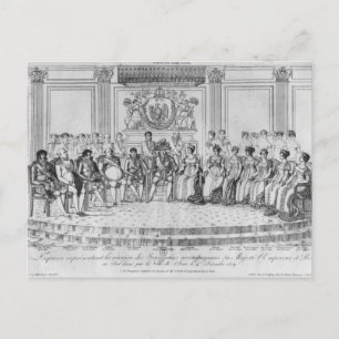 Skizze mit Napoleon I. und den Souveränen Postkarte