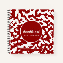Skizze Rot-Doodle-Camouflage Notizbuch