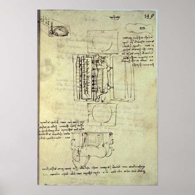 Skizze vom Casting Pit für das Pferd von Sforza Poster (Vorne)