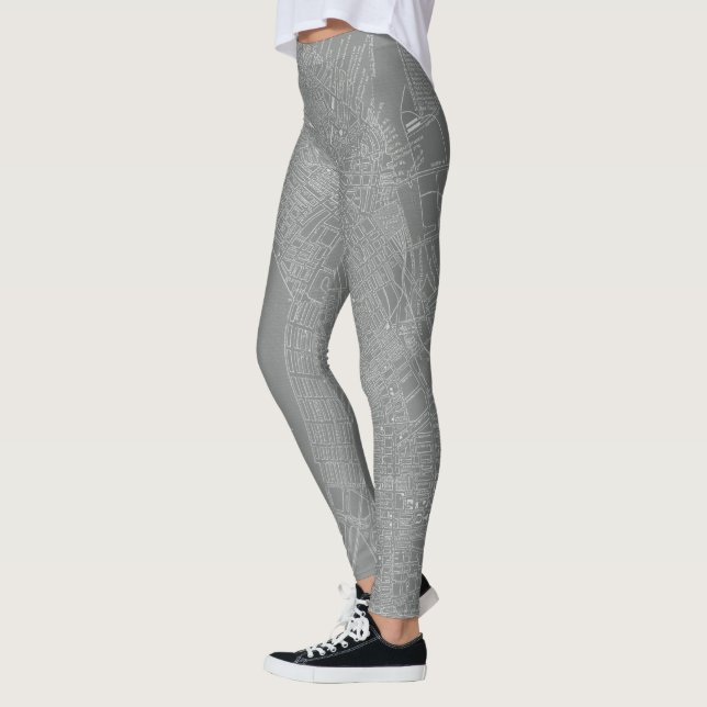 Skizze von Boston City Map Leggings (Links)