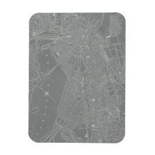 Skizze von Boston City Map Magnet