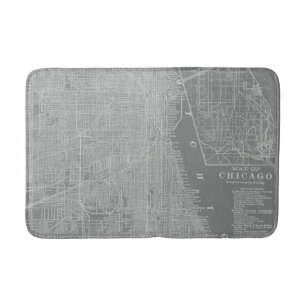 Skizze von Chicago City Map Badematte