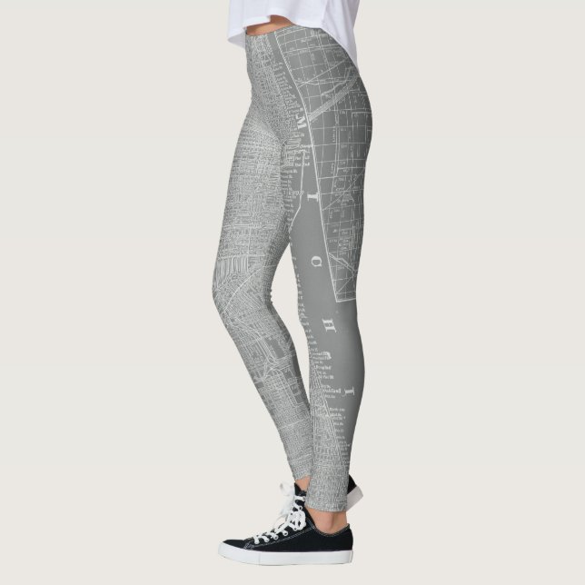 Skizze von Chicago City Map Leggings (Links)