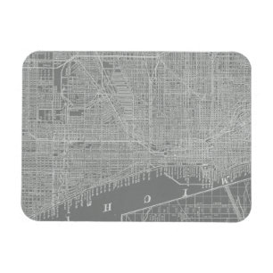 Skizze von Chicago City Map Magnet