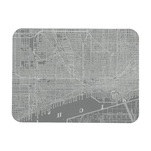 Skizze von Chicago City Map Magnet (Horizontal)