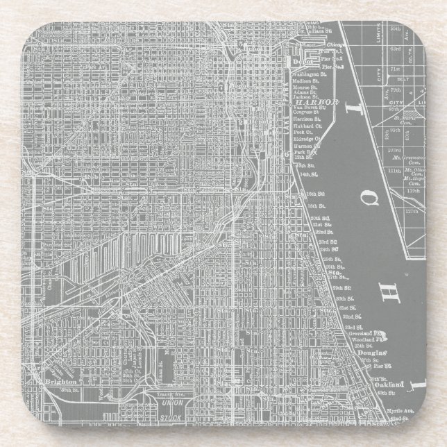 Skizze von Chicago City Map Untersetzer (Vorderseite)