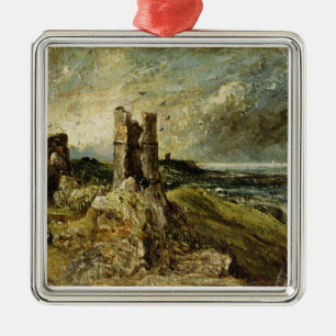 Skizze von Hadleigh Schloss (Vorderseite) (Öl auf Ornament Aus Metall