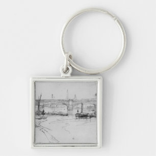 Skizze von London-Brücke, 1860 Schlüsselanhänger