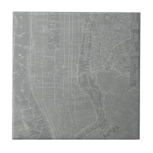 Skizze von New York City Map Fliese