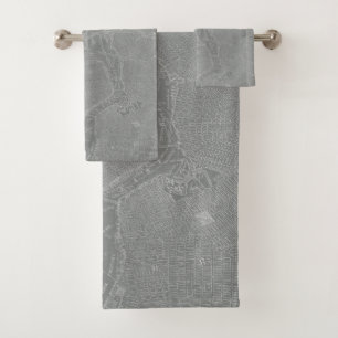 Skizze von New- York Citykarte Badhandtuch Set