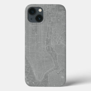 Skizze von New- York Citykarte iPhone 13 Hülle