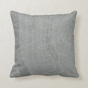 Skizze von New- York Citykarte Kissen