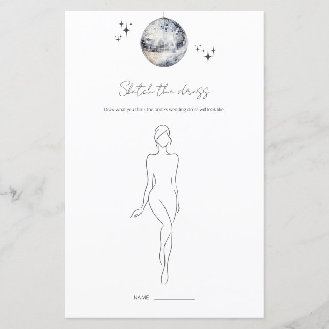 Skizzen Das Brautparty der Dress Disco Ball (Vorderseite)