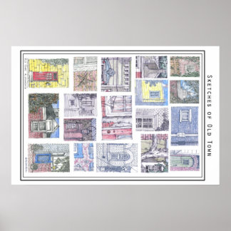 Skizzen der Altstadt von Alexandria, VA Poster