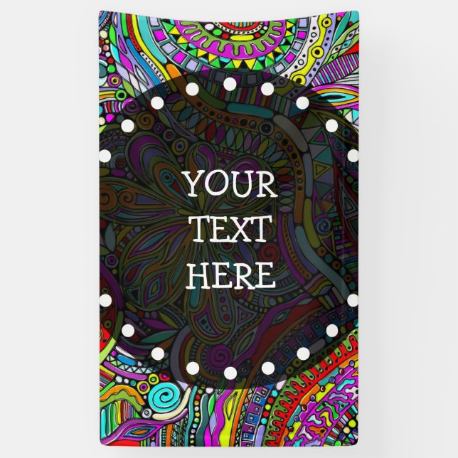 Skizzen Fantasy Art - Abstrakte Blume 1 Banner (Vertikal)