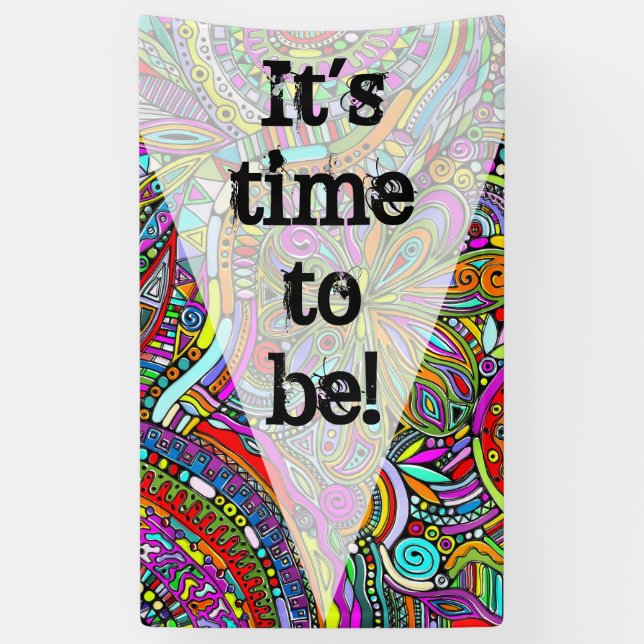 Skizzen Fantasy Art - Abstrakte Blume 1 Banner (Vertikal)