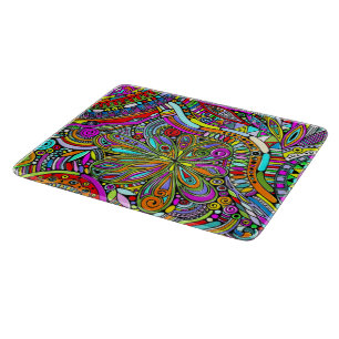 Skizzen Fantasy Art - Abstrakte Blume 1 Schneidebrett