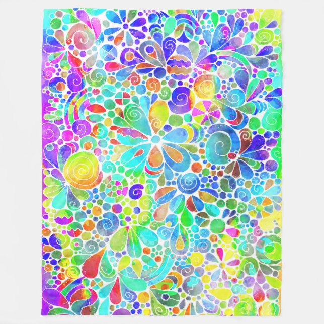 Skizzen Fantasy Art - Abstrakte Blume 2 Fleecedecke (Vorderseite)