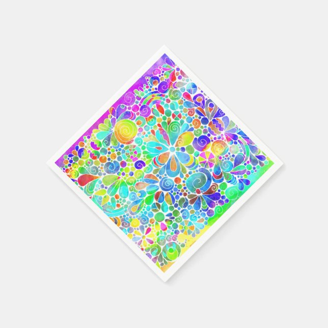 Skizzen Fantasy Art - Abstrakte Blume 2 Serviette (Ecke)