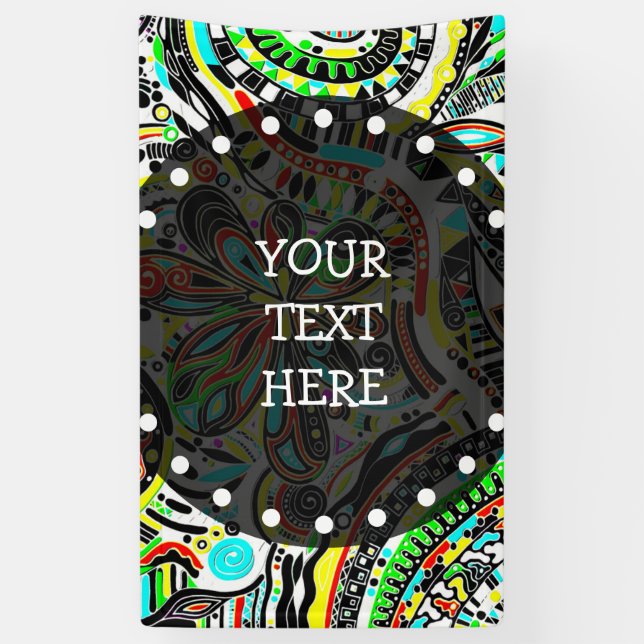 Skizzen Fantasy Art - Abstrakte Blume 3 Banner (Vertikal)