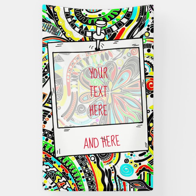 Skizzen Fantasy Art - Abstrakte Blume 3 Banner (Vertikal)