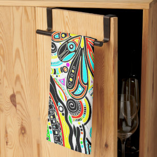 Skizzen Fantasy Art - Abstrakte Blume 3 Geschirrtuch