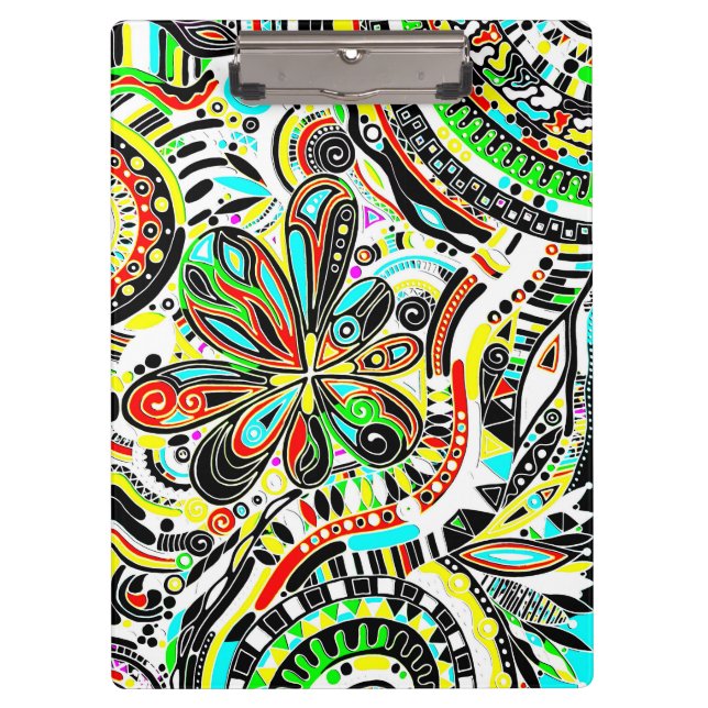 Skizzen Fantasy Art - Abstrakte Blume 3 Klemmbrett (Vorderseite)