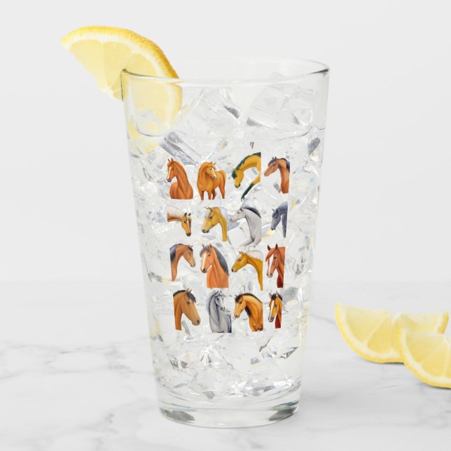 Skizzen von Pferden Glas (Vorderseite Ice)