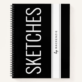 Skizzenbuch mit großem Personalisierten Titel Notizbuch