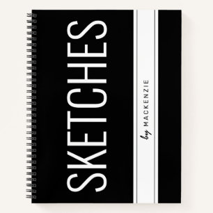 Skizzenbuch mit großem Personalisierten Titel Notizbuch