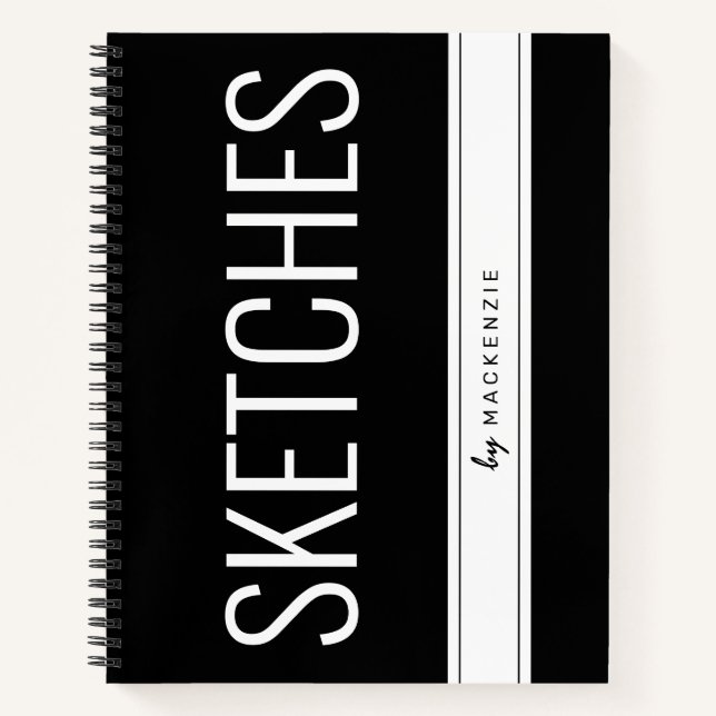 Skizzenbuch mit großem Personalisierten Titel Notizbuch (Vorderseite)