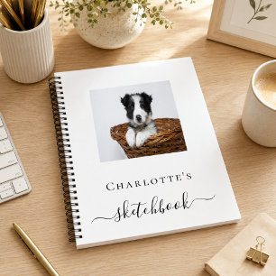 Skizzenbuch mit individuellem Hund Haustier Foto T Notizbuch