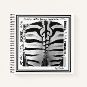 Skizzenbuch/Notizbuch - Zebra Schwarz-Weiß-Notizbu Notizbuch