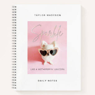 Skizzenbuch Pink Girl Chihuahua Sparkle Notizbuch