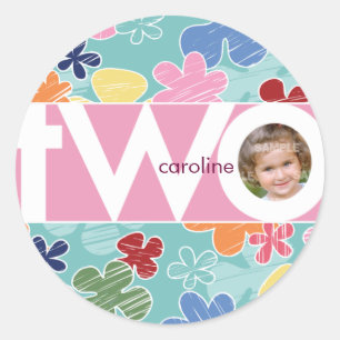 Skizzenhafte Blume Nummer Zwei Aufkleber