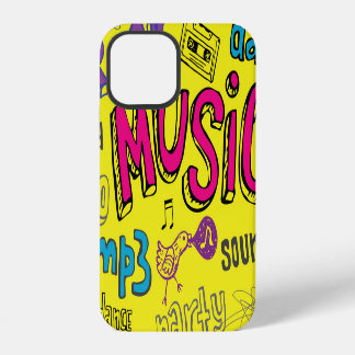 Skizzenhafte Musik Kritzeleien Nahtloser Hintergru iPhone 12 Hülle