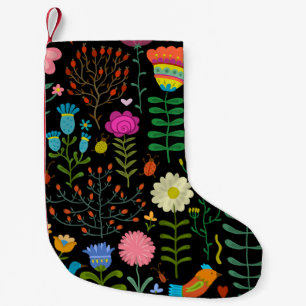 Skizzenhaftes florales, nahtloses künstlerisches M Kleiner Weihnachtsstrumpf