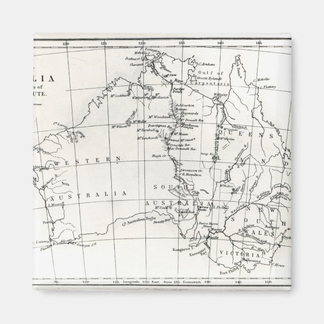 Skizzenkarte von Australien Magnet (Vorne)